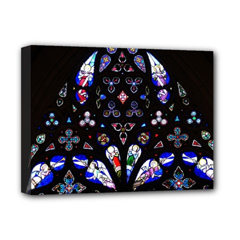 Barcelona Cathedral Spain Stained Glass Deluxe Canvas 16  X 12  (stretched)  by Wegoenart