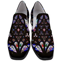 Barcelona Cathedral Spain Stained Glass Women Slip On Heel Loafers by Wegoenart