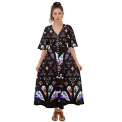 Barcelona Cathedral Spain Stained Glass Kimono Sleeve Boho Dress