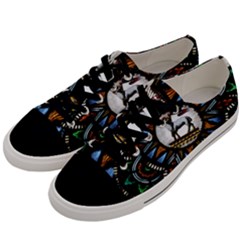 Spain Catalonia Montserrat Church  Stained Glass Men s Low Top Canvas Sneakers by Wegoenart