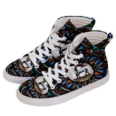 Spain Catalonia Montserrat Church  Stained Glass Men s Hi-top Skate Sneakers by Wegoenart