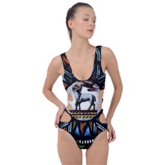 Spain Catalonia Montserrat Church  Stained Glass Side Cut Out Swimsuit