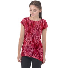 Background Abstract Surface Red Cap Sleeve High Low Top by Wegoenart