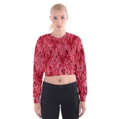 Background Abstract Surface Red Cropped Sweatshirt