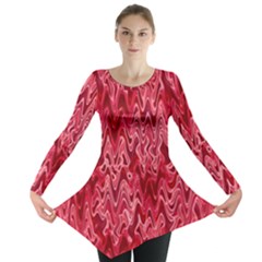 Background Abstract Surface Red Long Sleeve Tunic  by Wegoenart