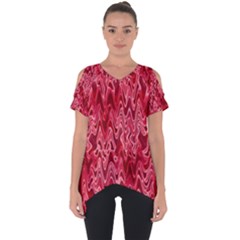 Background Abstract Surface Red Cut Out Side Drop Tee by Wegoenart