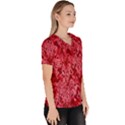 Background Abstract Surface Red Women s V-Neck Scrub Top View3