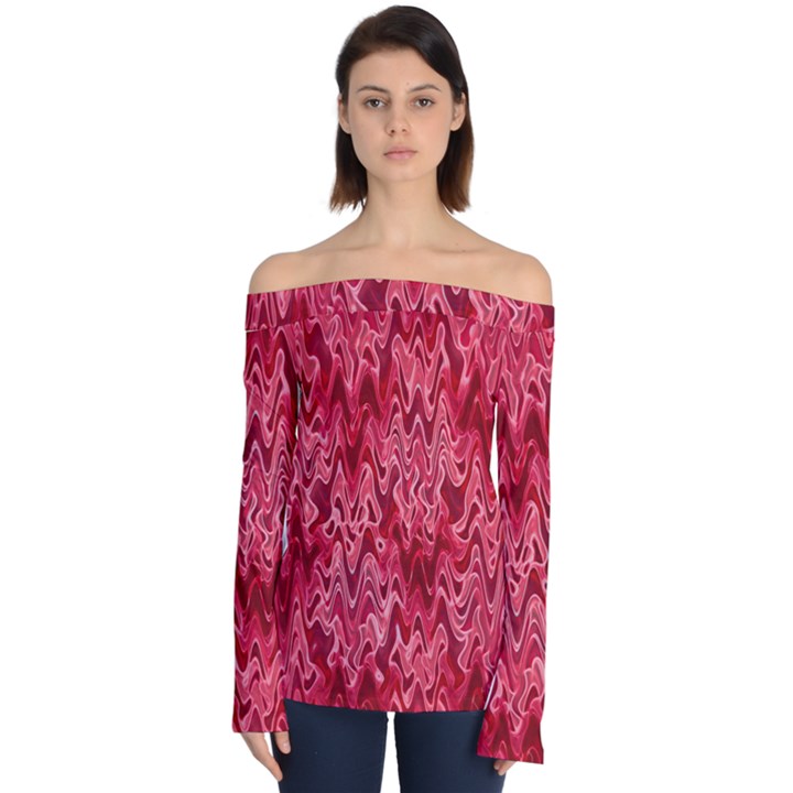 Background Abstract Surface Red Off Shoulder Long Sleeve Top