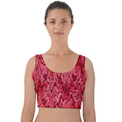 Background Abstract Surface Red Velvet Crop Top by Wegoenart