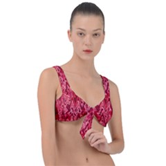 Background Abstract Surface Red Front Tie Bikini Top by Wegoenart