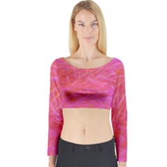 Background Abstract Texture Long Sleeve Crop Top by Wegoenart