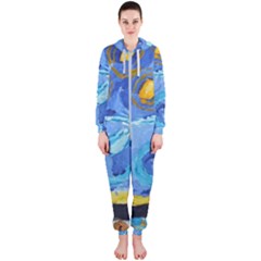 Painting Illustrations Vincent Van Gogh Hooded Jumpsuit (ladies)  by Wegoenart