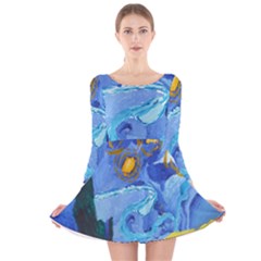 Painting Illustrations Vincent Van Gogh Long Sleeve Velvet Skater Dress by Wegoenart