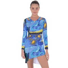 Painting Illustrations Vincent Van Gogh Asymmetric Cut-out Shift Dress by Wegoenart