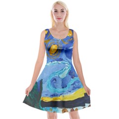 Painting Illustrations Vincent Van Gogh Reversible Velvet Sleeveless Dress