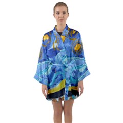 Painting Illustrations Vincent Van Gogh Long Sleeve Satin Kimono by Wegoenart