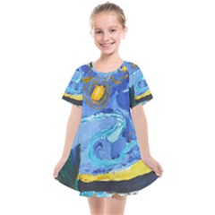 Painting Illustrations Vincent Van Gogh Kids  Smock Dress by Wegoenart