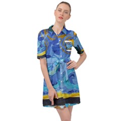 Painting Illustrations Vincent Van Gogh Belted Shirt Dress by Wegoenart