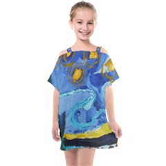 Painting Illustrations Vincent Van Gogh Kids  One Piece Chiffon Dress by Wegoenart