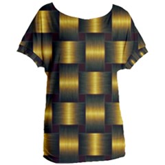 Background Pattern Desktop Metal Gold Golden Women s Oversized Tee by Wegoenart