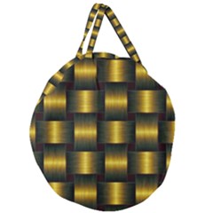 Background Pattern Desktop Metal Gold Golden Giant Round Zipper Tote by Wegoenart