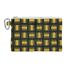 Background Pattern Desktop Metal Gold Golden Canvas Cosmetic Bag (large) by Wegoenart