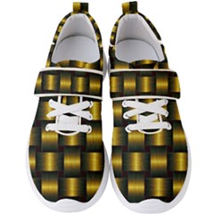 Background Pattern Desktop Metal Gold Golden Men s Velcro Strap Shoes by Wegoenart