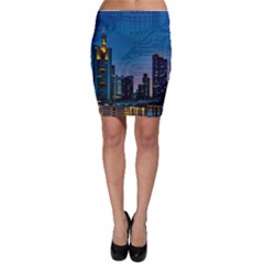 Smart City Circuit Board Bodycon Skirt by Wegoenart