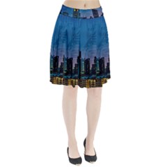 Smart City Circuit Board Pleated Skirt by Wegoenart