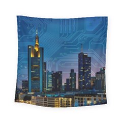 Smart City Circuit Board Square Tapestry (small)