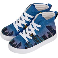 Smart City Circuit Board Kids  Hi-top Skate Sneakers by Wegoenart