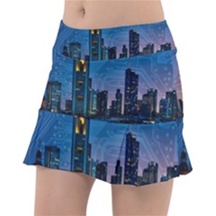 Smart City Circuit Board Tennis Skirt by Wegoenart