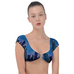 Smart City Circuit Board Cap Sleeve Ring Bikini Top