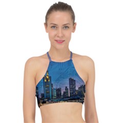 Smart City Circuit Board Racer Front Bikini Top