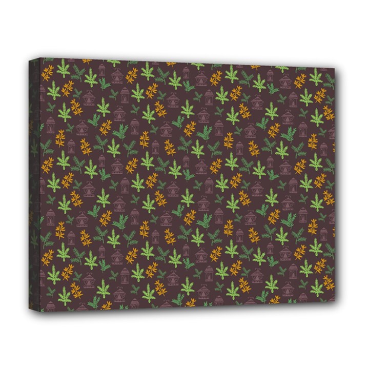 Tribal Leaves House Art Tribal Art Canvas 14  x 11  (Stretched)