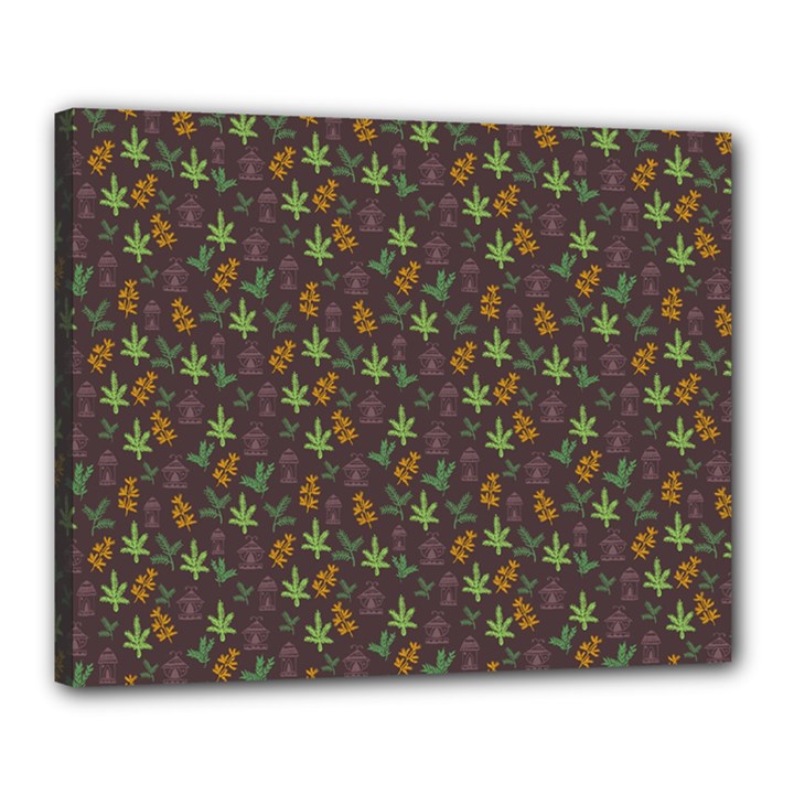 Tribal Leaves House Art Tribal Art Canvas 20  x 16  (Stretched)