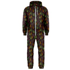 Tribal Leaves House Art Tribal Art Hooded Jumpsuit (men) 