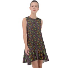 Tribal Leaves House Art Tribal Art Frill Swing Dress by Wegoenart