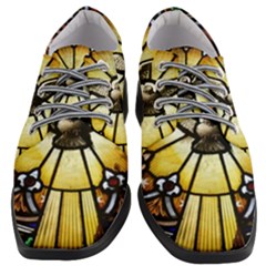 Spain Catalonia Montserrat Church Women Heeled Oxford Shoes