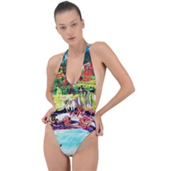 Southern California 1 1 Backless Halter One Piece Swimsuit