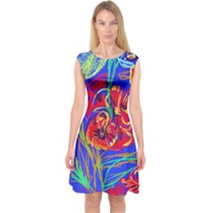 Poppies Capsleeve Midi Dress by bestdesignintheworld