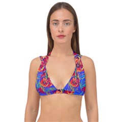 Poppies Double Strap Halter Bikini Top