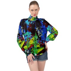 Night 1 1 High Neck Long Sleeve Chiffon Top