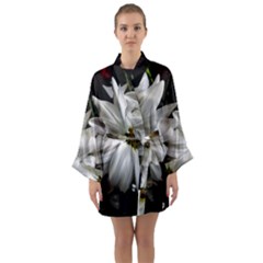 Daisies Long Sleeve Satin Kimono by bestdesignintheworld