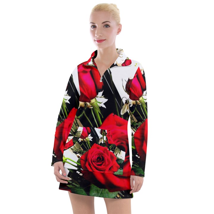 Roses 1 1 Women s Long Sleeve Casual Dress