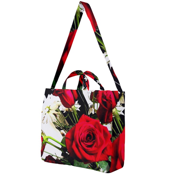 Roses 1 1 Square Shoulder Tote Bag