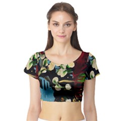 York 1 2 Short Sleeve Crop Top