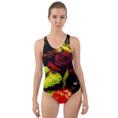 Flowers 1 1 Cut-out Back One Piece Swimsuit by bestdesignintheworld