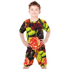 Flowers 1 1 Kids  Tee And Shorts Set by bestdesignintheworld