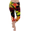 Flowers 1 1 Lightweight Velour Capri Yoga Leggings View1